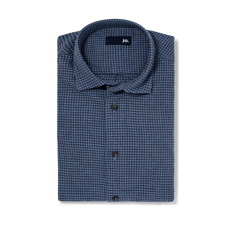 Chemise Jo. en flanelle de coton bleue