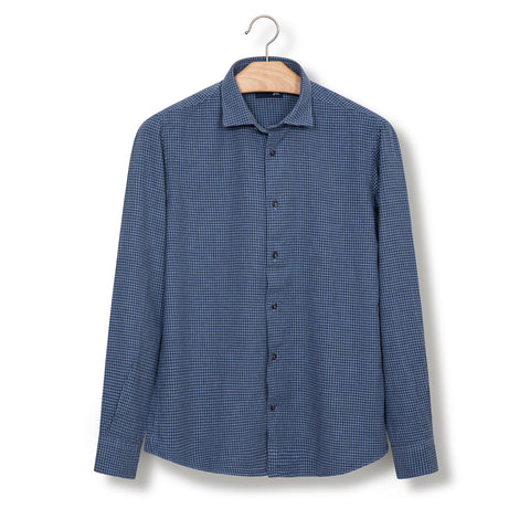 Chemise Jo. en flanelle de coton bleue
