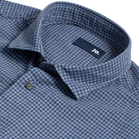 Chemise Jo. en flanelle de coton bleue