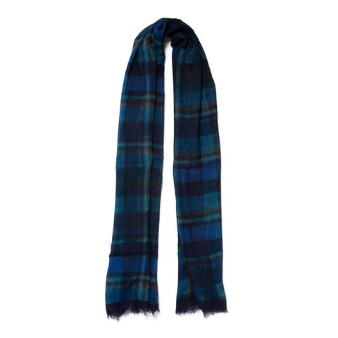Écharpe en laine à motifs bleu