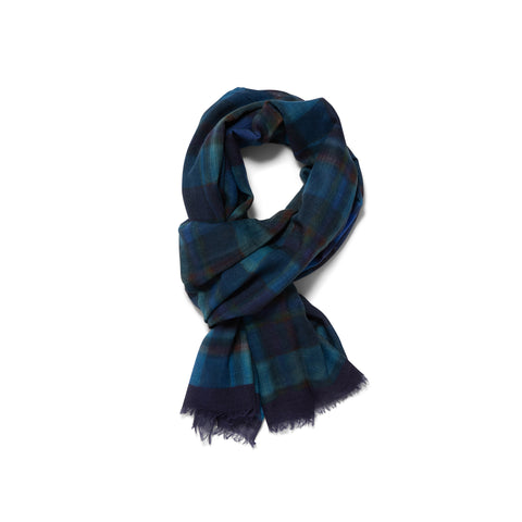 Écharpe en laine à motifs bleu