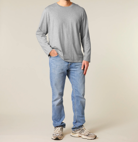 Tee shirt manches longues gris chiné