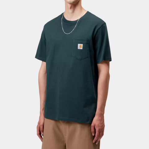 Tee shirt à poche poitrine Carhartt WIP deep lagoon