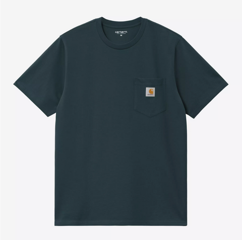Tee shirt à poche poitrine Carhartt WIP deep lagoon