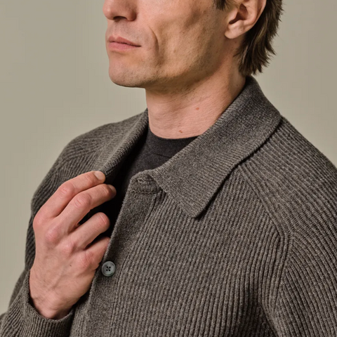 Cardigan en maille anglaise marron