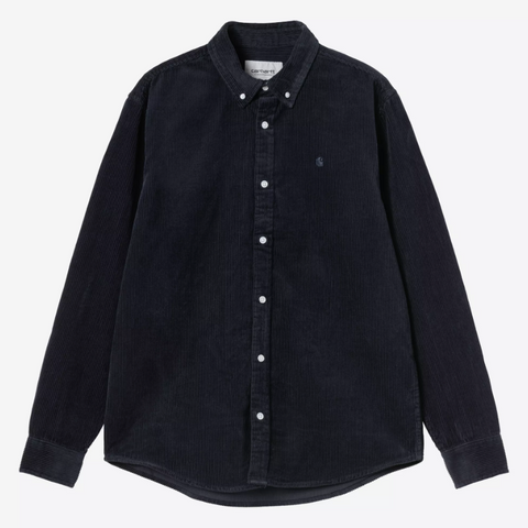 Chemise en velours épais navy