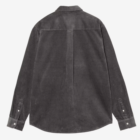 Chemise en velours épais gris graphite