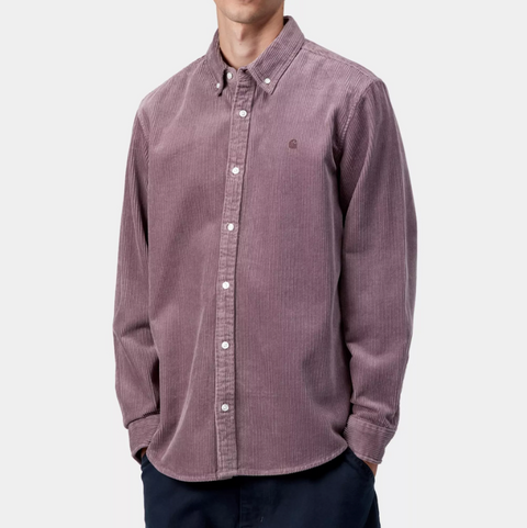 Chemise en velours épais rose phlox