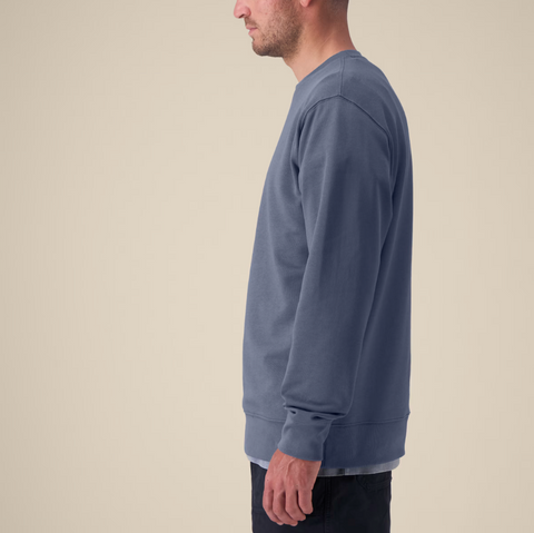 Sweat en molleton gratté gris bleu