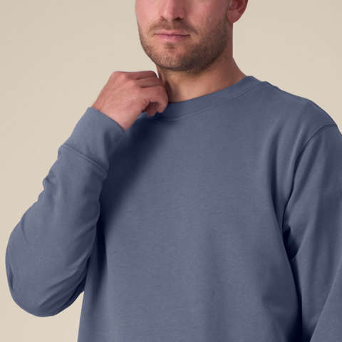 Sweat en molleton gratté gris bleu