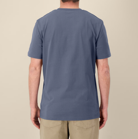 Tee-shirt en coton bio col rond gris bleu