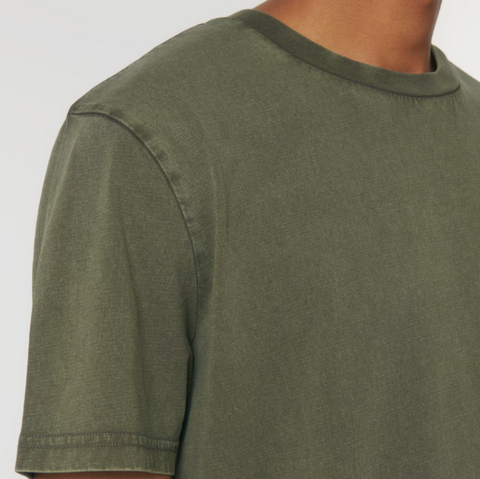 T-shirt manches courtes effet délavé kaki