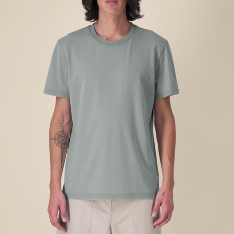 T-shirt manches courtes effet délavé gris vert