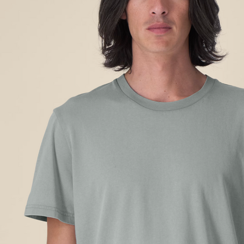 T-shirt manches courtes effet délavé gris vert