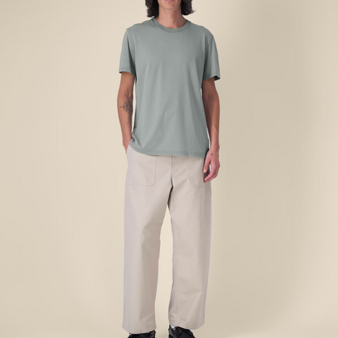 T-shirt manches courtes effet délavé gris vert