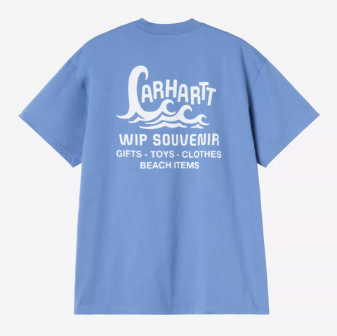 Tee shirt imprimé wave bleu curacao