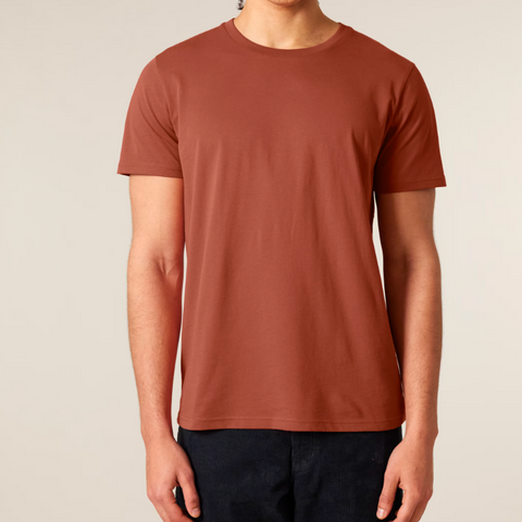 tee shirt léger en coton orange brulé