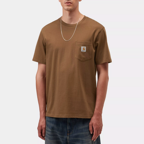 Tee shirt à poche poitrine Carhartt WIP marron h.brown