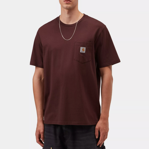 Tee shirt à poche poitrine Carhartt WIP rouge amarone