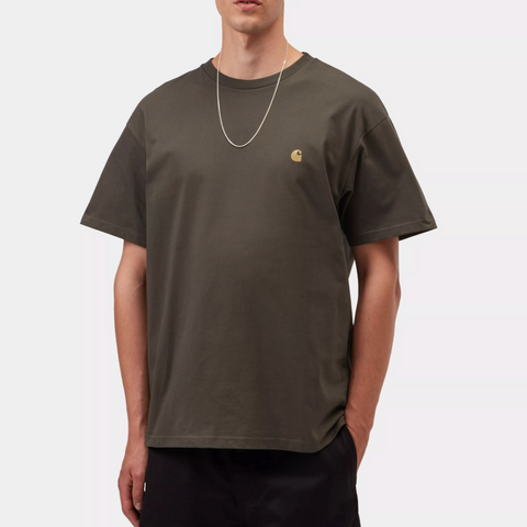 Tee shirt Carhartt WIP en jersey de coton épais vert bronze