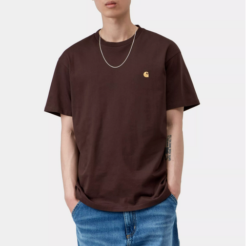 Tee shirt Carhartt WIP en jersey de coton épais marron palissandre