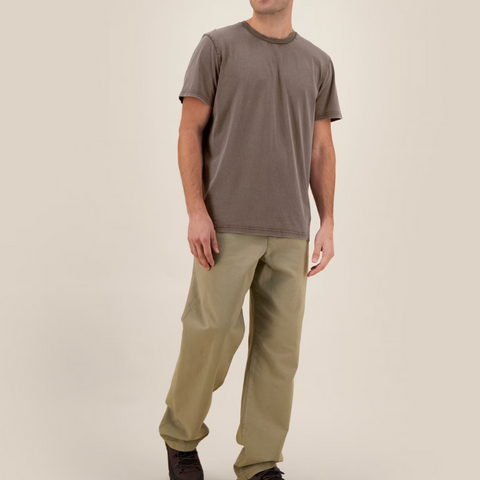 T-shirt manches courtes effet délavé marron glaçé