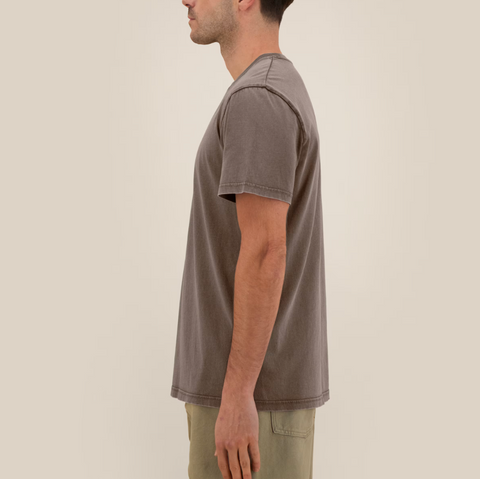 T-shirt manches courtes effet délavé marron glaçé