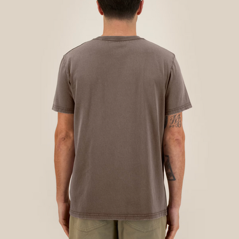 T-shirt manches courtes effet délavé marron glaçé