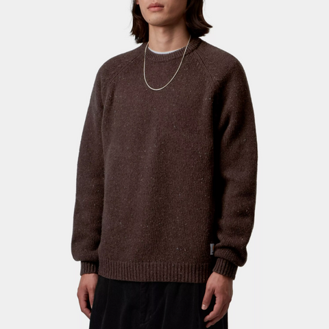 Gros pull en laine & coton Carhartt WIP marron tobacco