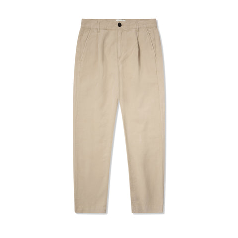 pantalon à pinces Lafaurie en lin et tencel beige bambou