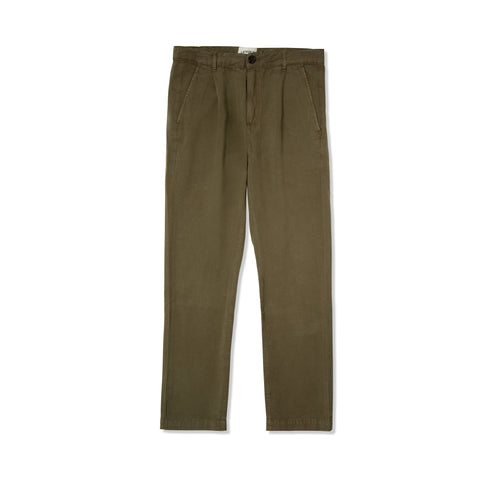 pantalon à pinces Lafaurie en lin et tencel kaki