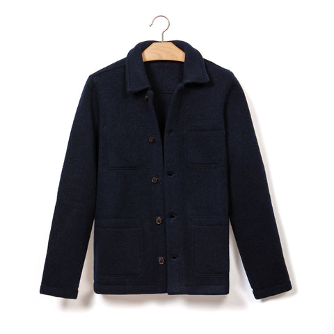 Veste de peintre Lafaurie en laine bleu navy