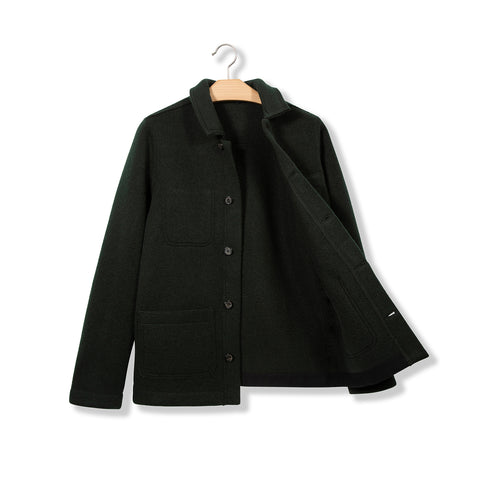Veste de peintre Lafaurie en laine vert sequoia