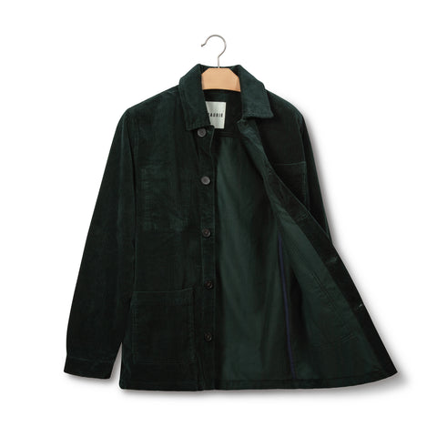 Veste de peintre Lafaurie en velours vert cèdre