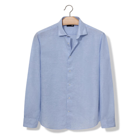 Chemise en lin & coton bleu