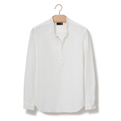 Chemise en gaze de coton forme vareuse blanc