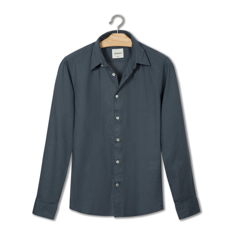 Chemise Lafaurie en voile de coton bleu indigo