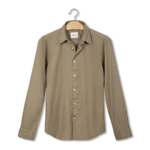 Chemise Lafaurie en voile de coton vert olive