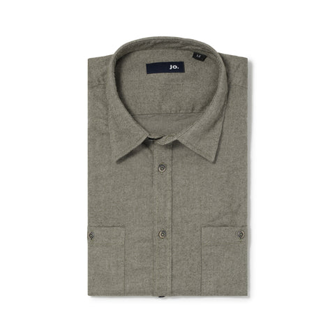 Chemise en flanelle de coton kaki