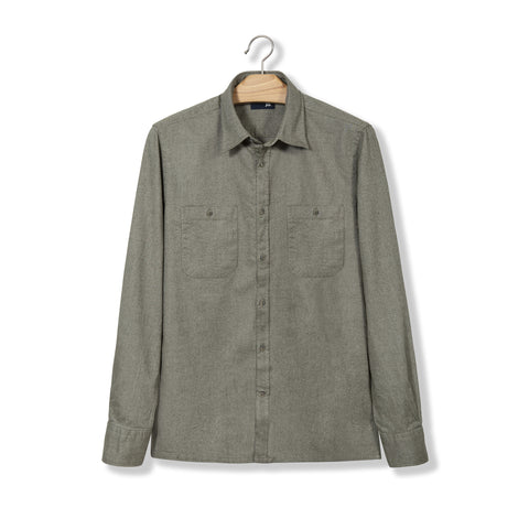 Chemise en flanelle de coton kaki