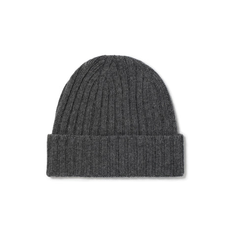 Bonnet à côtes en laine gris