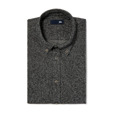 Chemise épaisse en flanelle style tweed anthracite