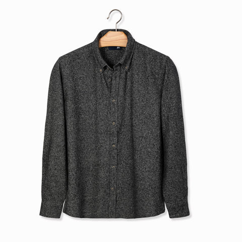 Chemise épaisse en flanelle style tweed anthracite