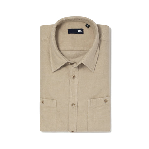 Sur-chemise en flanelle de coton beige