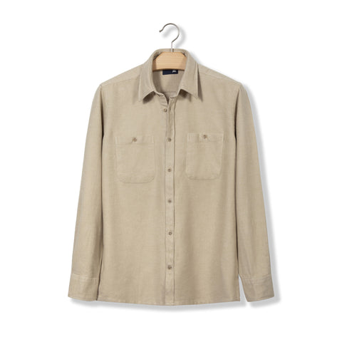 Sur-chemise en flanelle de coton beige