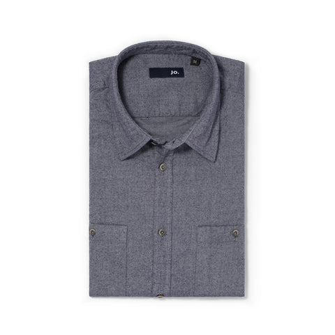 Chemise en flanelle de coton navy
