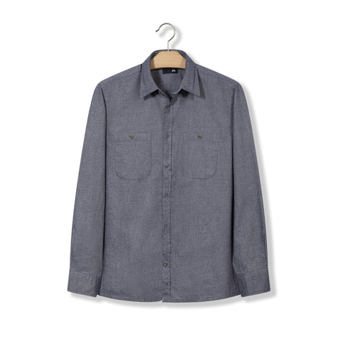 Chemise en flanelle de coton navy