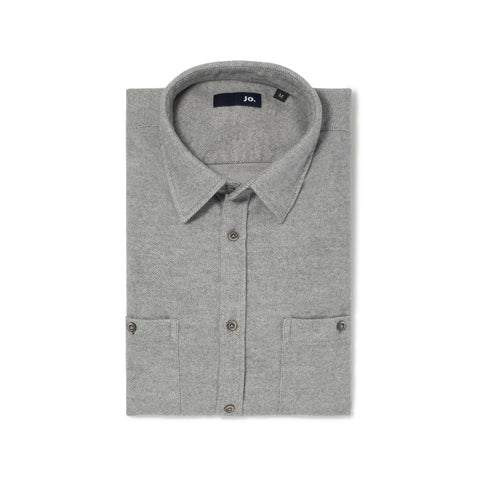 Sur-chemise en flanelle de coton gris