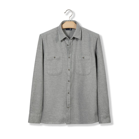 Sur-chemise en flanelle de coton gris