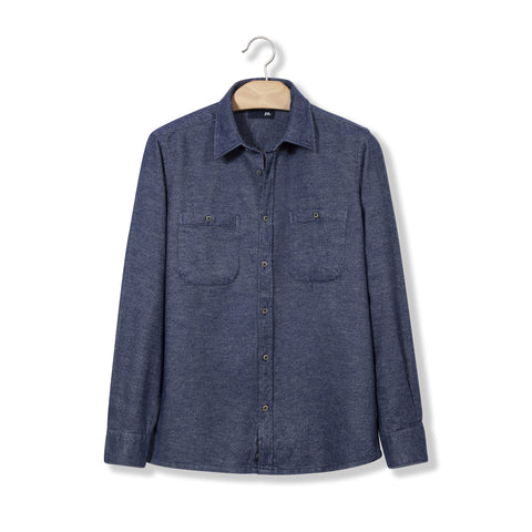 Sur-chemise en flanelle de coton encre